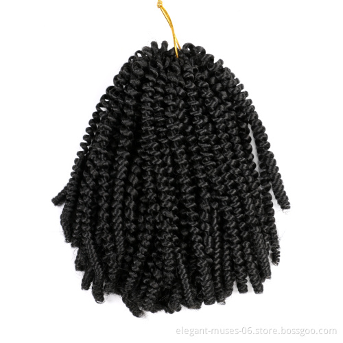 Wholesale Synthetic Spring Curl Crochet Braids 8 Inch Nubian Hair Products Kenya 12 Inches Spring Twist Braiding Hair